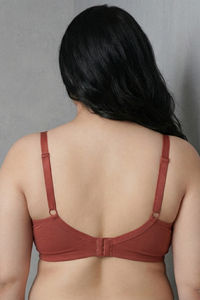 Zivame True Curv Double Layered Non Wired Full Coverage Super Support Bra - Burnt Brick — thumbnail 2